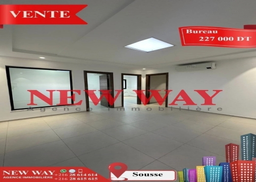 Bureau (A+2) à Sousse avec Place de Parking