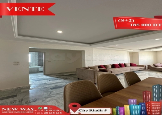 (S+2) à Cité Riadh 5 avec Place de Parking - Bien immobilier à {"id":20,"country_id":219,"name":"SOUSSE","slug":"sousse"} - Image 3 - Agence Immobilière New Way