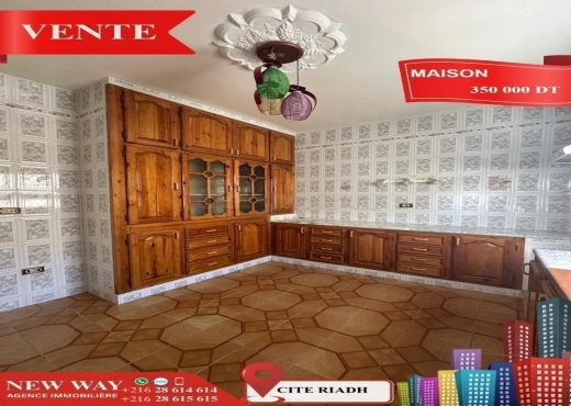 Maison indépendante (S+4) à Cité Riadh - Bien immobilier à {"id":20,"country_id":219,"name":"SOUSSE","slug":"sousse"} - Agence Immobilière New Way