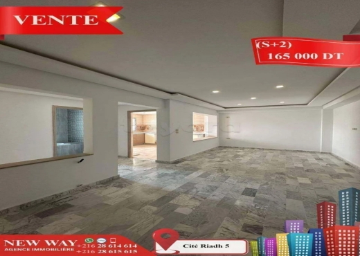 (S+2) à Cité Riadh 5 - Bien immobilier à {"id":20,"country_id":219,"name":"SOUSSE","slug":"sousse"} - Agence Immobilière New Way