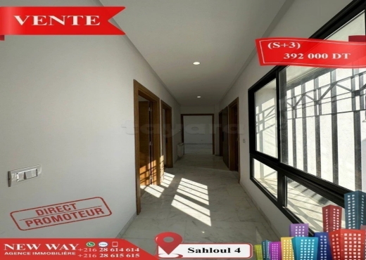 (S+3) Directe Promoteur à Sahloul 4 - Bien immobilier à {"id":20,"country_id":219,"name":"SOUSSE","slug":"sousse"} - Image 4 - Agence Immobilière New Way
