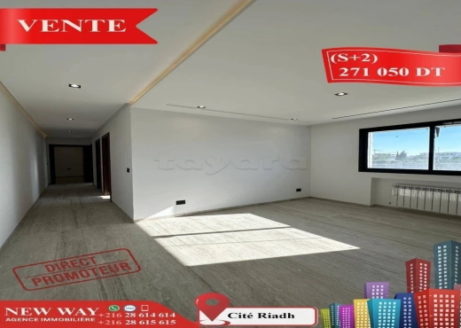 (S+2) Directe Promoteur à Cité Riadh - Bien immobilier à {"id":20,"country_id":219,"name":"SOUSSE","slug":"sousse"} - Image 2 - Agence Immobilière New Way