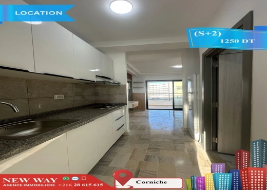 (S+2) meublé à Corniche prés de la mer - Bien immobilier à {"id":20,"country_id":219,"name":"SOUSSE","slug":"sousse"} - Agence Immobilière New Way