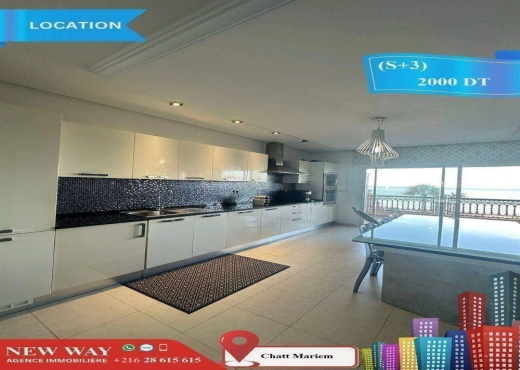 (S+3) Meublé front de mer à Chatt Mariem - Bien immobilier à {"id":20,"country_id":219,"name":"SOUSSE","slug":"sousse"} - Image 4 - Agence Immobilière New Way