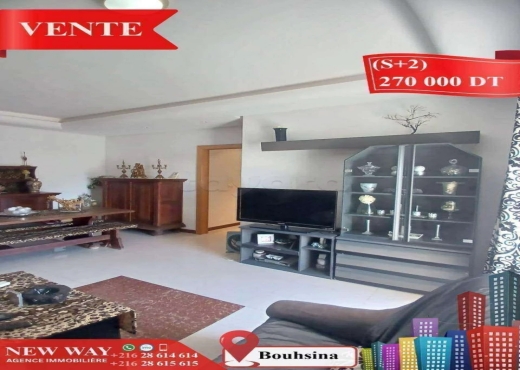 (S+2) à Bouhsina avec Place de Parking - Bien immobilier à {"id":20,"country_id":219,"name":"SOUSSE","slug":"sousse"} - Image 2 - Agence Immobilière New Way