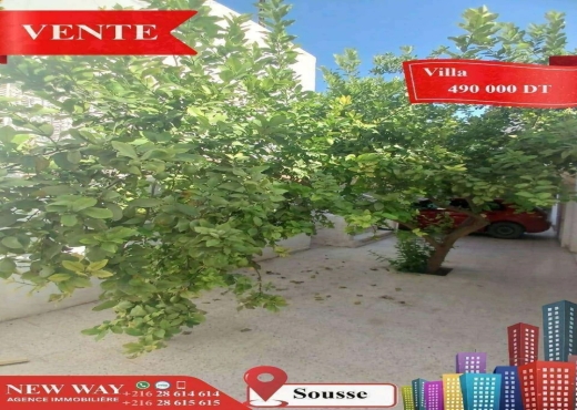 Villa de Plain Pied à Sousse - Bien immobilier à {"id":20,"country_id":219,"name":"SOUSSE","slug":"sousse"} - Agence Immobilière New Way