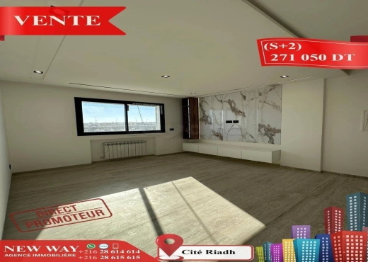 (S+2) Directe Promoteur à Cité Riadh - Bien immobilier à {"id":20,"country_id":219,"name":"SOUSSE","slug":"sousse"} - Image 2 - Agence Immobilière New Way