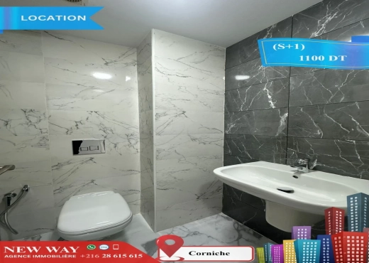(S+1) meublé à Corniche prés de la mer - Bien immobilier à {"id":20,"country_id":219,"name":"SOUSSE","slug":"sousse"} - Agence Immobilière New Way