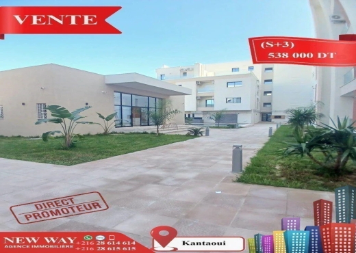 (S+3) à Kantaoui Direct Promoteur, Prés de la Mer - Bien immobilier à {"id":20,"country_id":219,"name":"SOUSSE","slug":"sousse"} - Image 3 - Agence Immobilière New Way
