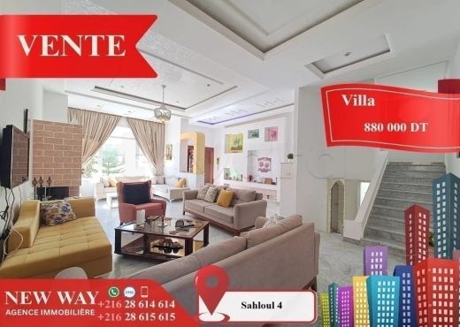 Villa à Sahloul 4 dans un quartier calme et Réside - Bien immobilier à {"id":20,"country_id":219,"name":"SOUSSE","slug":"sousse"} - Image 2 - Agence Immobilière New Way