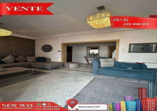 (S+3) à Khezema EST avec Place de Parking - Bien immobilier à {"id":20,"country_id":219,"name":"SOUSSE","slug":"sousse"} - Agence Immobilière New Way