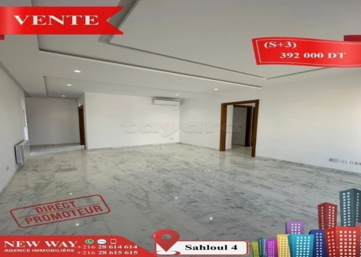 (S+3) Directe Promoteur à Sahloul 4 - Bien immobilier à {"id":20,"country_id":219,"name":"SOUSSE","slug":"sousse"} - Agence Immobilière New Way