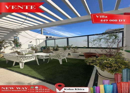Villa à Kalàa Kbira , dans un quartier résidentiel - Bien immobilier à {"id":20,"country_id":219,"name":"SOUSSE","slug":"sousse"} - Agence Immobilière New Way