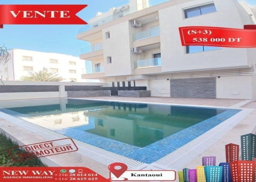 (S+3) à Kantaoui Direct Promoteur, Prés de la Mer - Bien immobilier à {"id":20,"country_id":219,"name":"SOUSSE","slug":"sousse"} - Agence Immobilière New Way