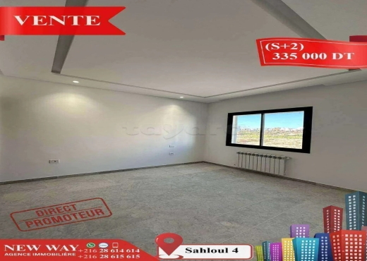 (S+2) Directe Promoteur à Sahloul 4 - Bien immobilier à {"id":20,"country_id":219,"name":"SOUSSE","slug":"sousse"} - Agence Immobilière New Way