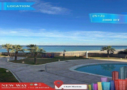 (S+3) Meublé front de mer à Chatt Mariem - Bien immobilier à {"id":20,"country_id":219,"name":"SOUSSE","slug":"sousse"} - Image 2 - Agence Immobilière New Way