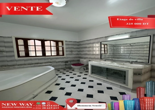 Etage de Villa avec une entrée indépendante - Bien immobilier à {"id":20,"country_id":219,"name":"SOUSSE","slug":"sousse"} - Agence Immobilière New Way