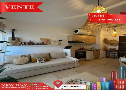 (S +0) avec meubles à Chatt Mariem - Bien immobilier à {"id":20,"country_id":219,"name":"SOUSSE","slug":"sousse"} - Image 4 - Agence Immobilière New Way