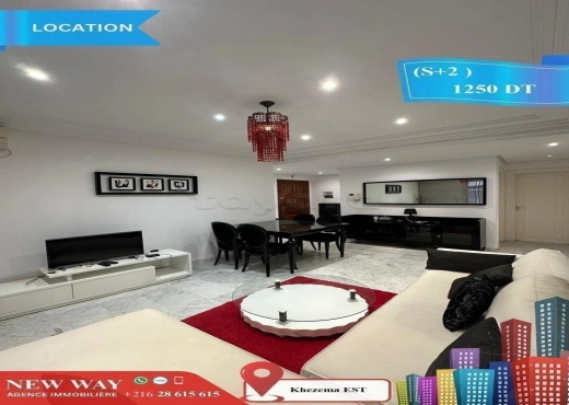 (S+2) Meublé à khezema EST - Bien immobilier à {"id":20,"country_id":219,"name":"SOUSSE","slug":"sousse"} - Agence Immobilière New Way