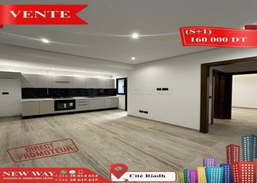 (S+1) Directe Promoteur à Cité Riadh Sousse - Bien immobilier à {"id":20,"country_id":219,"name":"SOUSSE","slug":"sousse"} - Image 2 - Agence Immobilière New Way