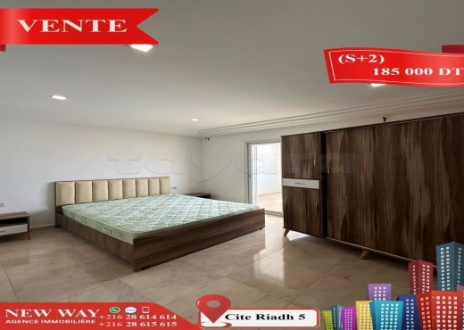 (S+2) à Cité Riadh 5 avec Place de Parking - Bien immobilier à {"id":20,"country_id":219,"name":"SOUSSE","slug":"sousse"} - Image 4 - Agence Immobilière New Way