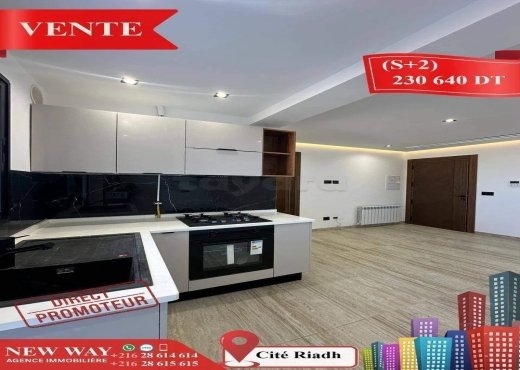 (S+2) Directe Promoteur à Cité Riadh Sousse - Bien immobilier à {"id":20,"country_id":219,"name":"SOUSSE","slug":"sousse"} - Image 2 - Agence Immobilière New Way