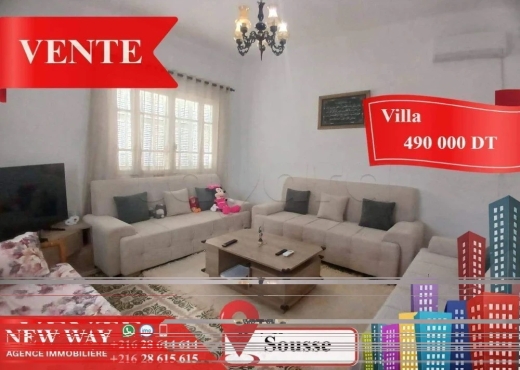 Villa de Plain Pied à Sousse - Bien immobilier à {"id":20,"country_id":219,"name":"SOUSSE","slug":"sousse"} - Image 2 - Agence Immobilière New Way