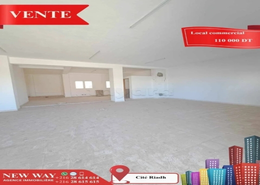 Local Commercial à Cité Riadh - Bien immobilier à {"id":20,"country_id":219,"name":"SOUSSE","slug":"sousse"} - Agence Immobilière New Way