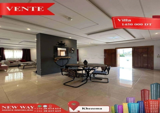 Villa à Khezema ouest - Bien immobilier à {"id":20,"country_id":219,"name":"SOUSSE","slug":"sousse"} - Agence Immobilière New Way