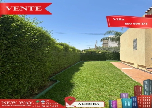 Villa de Plain Pied à Akouda - Bien immobilier à {"id":20,"country_id":219,"name":"SOUSSE","slug":"sousse"} - Image 3 - Agence Immobilière New Way