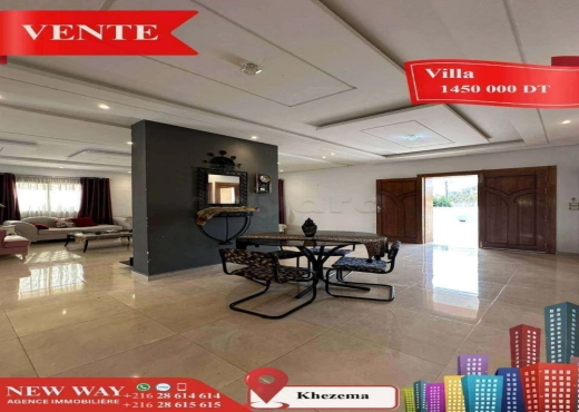 Villa à Khezema ouest dans un quartier résidentiel - Bien immobilier à {"id":20,"country_id":219,"name":"SOUSSE","slug":"sousse"} - Agence Immobilière New Way