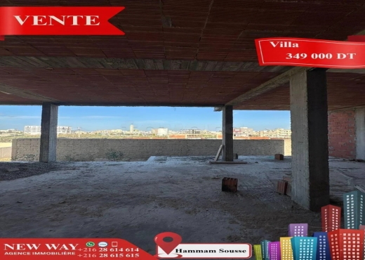 Villa inachevée à Hammam Sousse - Bien immobilier à {"id":20,"country_id":219,"name":"SOUSSE","slug":"sousse"} - Agence Immobilière New Way