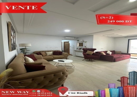 (S+2) à Cité Riadh 1 avec Place de Parking - Bien immobilier à {"id":20,"country_id":219,"name":"SOUSSE","slug":"sousse"} - Image 2 - Agence Immobilière New Way