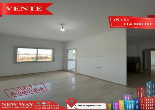 (S+1) Directe Promoteur à Cité Rayhanne - Bien immobilier à {"id":20,"country_id":219,"name":"SOUSSE","slug":"sousse"} - Agence Immobilière New Way