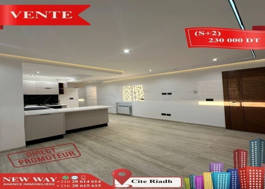 (S+2) Directe Promoteur à Cité Riadh - Bien immobilier à {"id":20,"country_id":219,"name":"SOUSSE","slug":"sousse"} - Image 2 - Agence Immobilière New Way