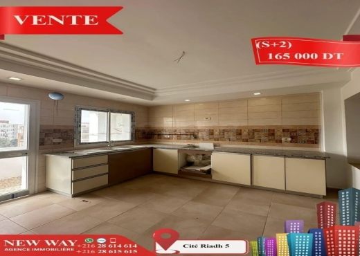 (S+2)  à Cité Riadh 5 - Bien immobilier à {"id":20,"country_id":219,"name":"SOUSSE","slug":"sousse"} - Image 2 - Agence Immobilière New Way