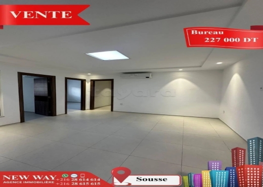 Bureau (A+2) à Sousse avec Place de Parking - Bien immobilier à {"id":20,"country_id":219,"name":"SOUSSE","slug":"sousse"} - Agence Immobilière New Way