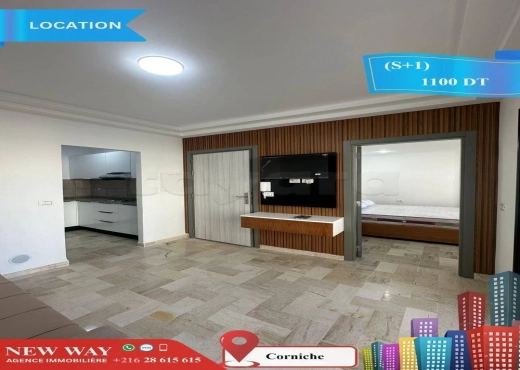 (S+1) meublé à Corniche prés de la mer - Bien immobilier à {"id":20,"country_id":219,"name":"SOUSSE","slug":"sousse"} - Image 2 - Agence Immobilière New Way