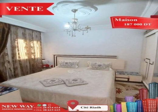Maison à Cité Riadh , Proche de toutes Commodités - Bien immobilier à {"id":20,"country_id":219,"name":"SOUSSE","slug":"sousse"} - Image 2 - Agence Immobilière New Way
