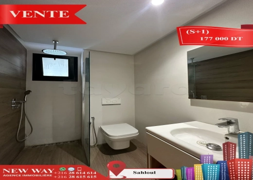 (S+1) Neuf à Sahloul 4 - Bien immobilier à {"id":20,"country_id":219,"name":"SOUSSE","slug":"sousse"} - Agence Immobilière New Way